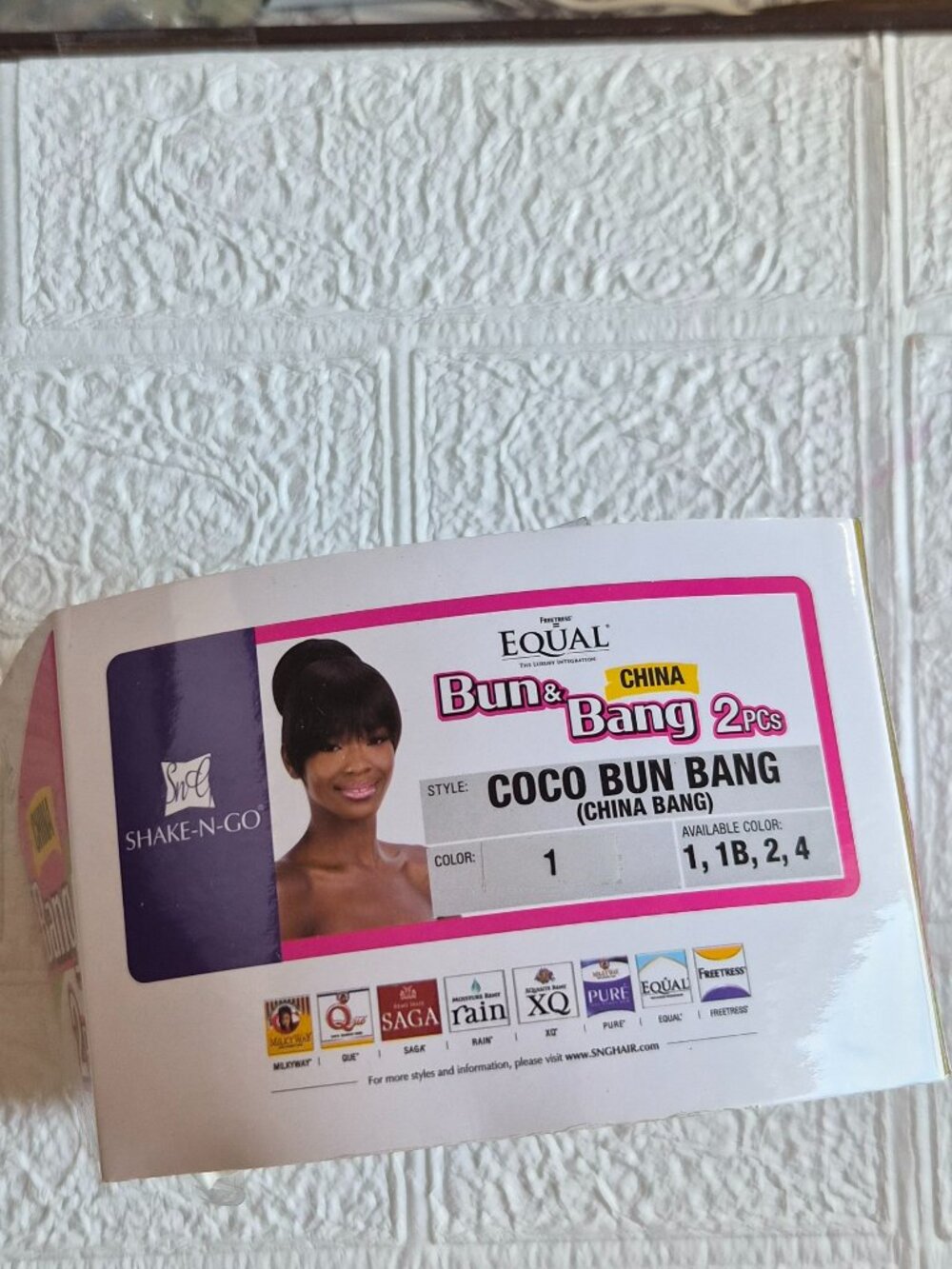 Freetress Equal Bun & China Bang Synthetic Hair 2 Pcs- Coco Bun Bang Color 1